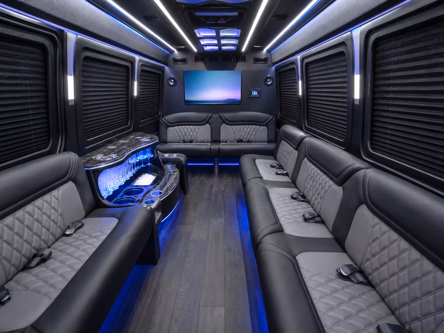 weston 40 passenger party bus inside