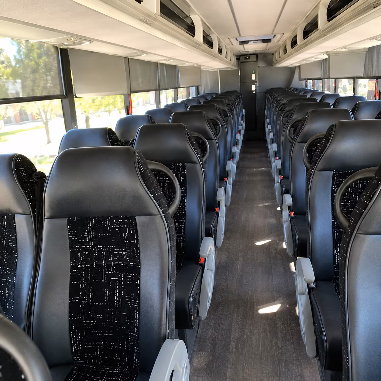 weston charter bus rental interior